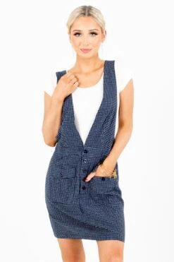 Classy Gal Mini Dress -Outlet Bella Ella Boutique Store ClassyGalDressBlueFront 5000x