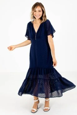 Countless Compliments Navy Maxi Dress -Outlet Bella Ella Boutique Store Countless Compliments Dress Full Front2 5000x