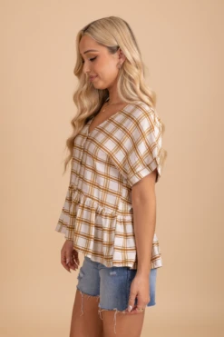 Courage To Fly Plaid Top 9 Courage To Fly Plaid Top -Outlet Bella Ella Boutique Store CourageToFlyPlaidTop Side 5000x