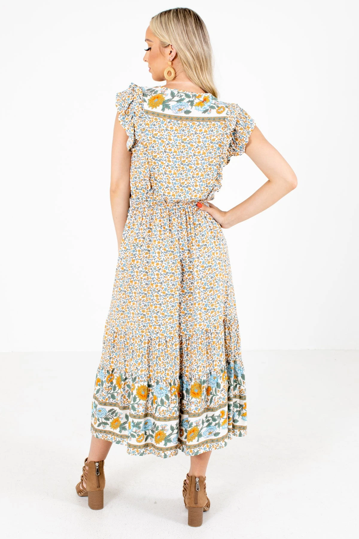 Create Your Sunshine White Floral Midi Dress 4 Create Your Sunshine White Floral Midi Dress - Image 2