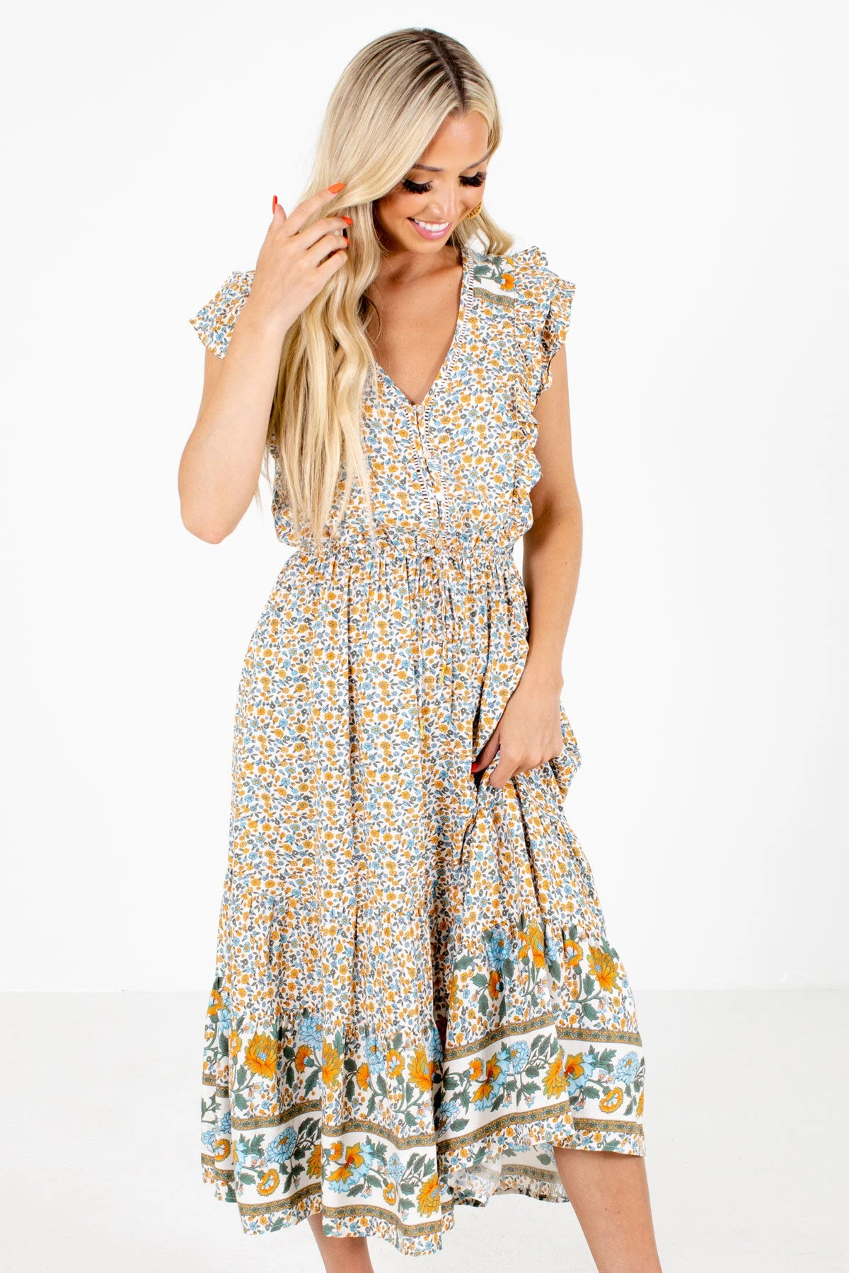 Create Your Sunshine White Floral Midi Dress 3 Create Your Sunshine White Floral Midi Dress