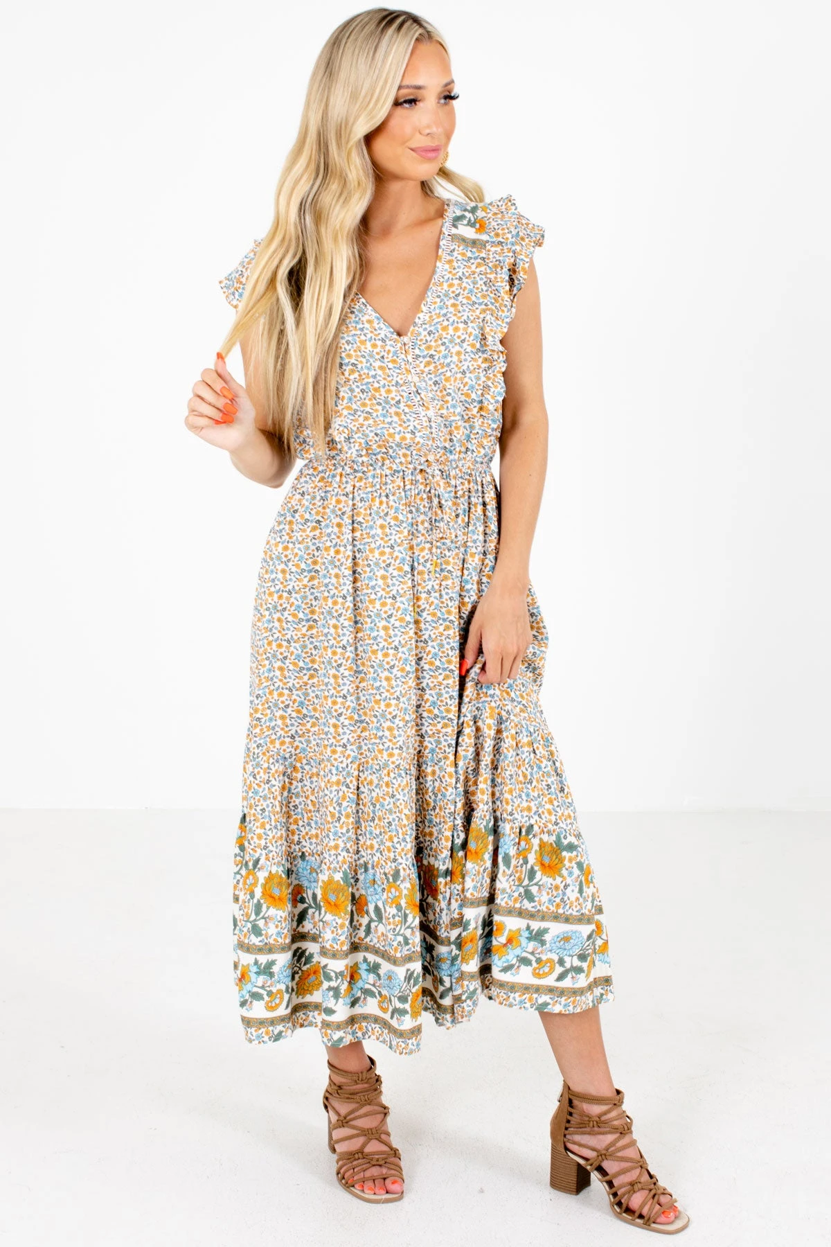 Create Your Sunshine White Floral Midi Dress 7 Create Your Sunshine White Floral Midi Dress - Image 5