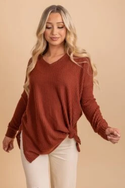 Spiced Cider V-Neck Waffle Top -Outlet Bella Ella Boutique Store DESERTROSE 3 a5724b5f 6c2f 4d0c ad79 0bd831947a04 5000x