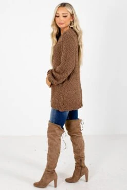 Don't Mention It Popcorn Knit Sweater 35 Don't Mention It Popcorn Knit Sweater -Outlet Bella Ella Boutique Store Don t Mention It Brown Sweater Side 5000x