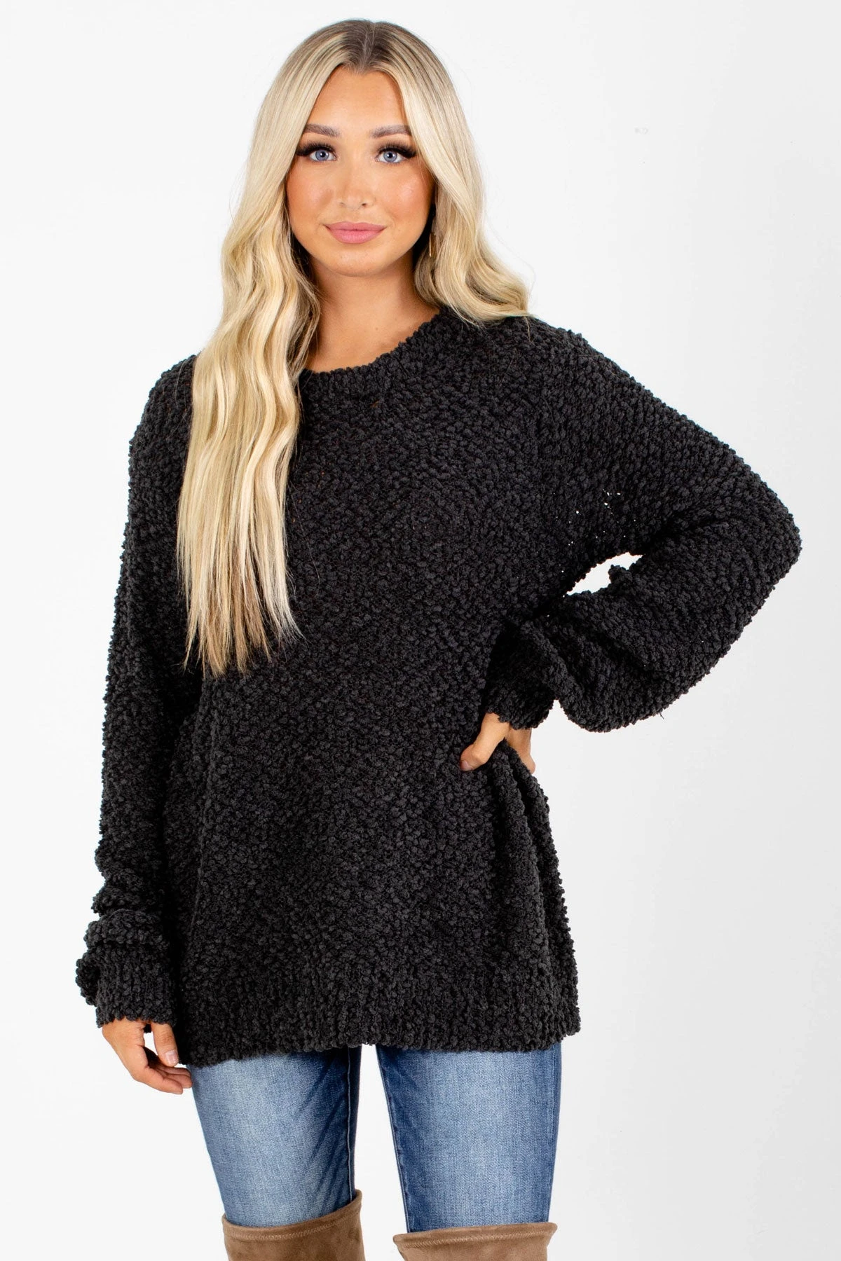 Don't Mention It Popcorn Knit Sweater 19 Don't Mention It Popcorn Knit Sweater - Image 17