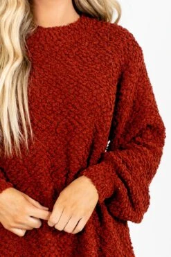 Don't Mention It Popcorn Knit Sweater 33 Don't Mention It Popcorn Knit Sweater -Outlet Bella Ella Boutique Store Don t Mention It Rust Sweater Detail 5000x