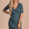 Effortlessly Elegant Knee-Length Dress -Outlet Bella Ella Boutique Store EffortlesslyElegantTexturedMiniDressFront2 5000x