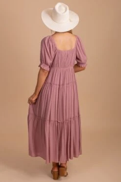 Outlet Bella Ella Boutique Store -Outlet Bella Ella Boutique Store EffortlesslySweetPuffSleeveMaxiDress Pinkback 5000x