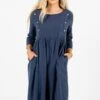 Embrace Your Beauty Blue Knee-Length Dress 2 Embrace Your Beauty Blue Knee-Length Dress -Outlet Bella Ella Boutique Store Embrace Your Beauty Blue Dress Front 5000x