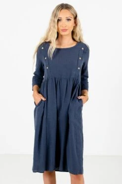 Embrace Your Beauty Blue Knee-Length Dress
