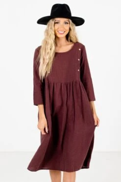 Embrace Your Beauty Purple Knee-Length Dress 16 Embrace Your Beauty Purple Knee-Length Dress -Outlet Bella Ella Boutique Store Embrace Your Beauty Purple Dress Front2 5000x