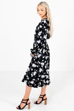 Endless Enchantment Floral Midi Dress -Outlet Bella Ella Boutique Store EndlessEnchantmentBlackDressSide 5000x