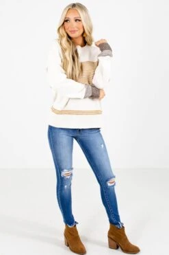 Favorite Record Mustard Striped Sweater -Outlet Bella Ella Boutique Store Favorite Record Mustard Sweater Full Front 5000x