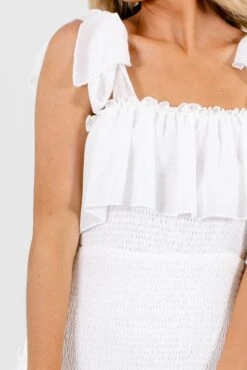 Feel The Romance White Maxi Dress -Outlet Bella Ella Boutique Store Feel the Romance White Dress Detail 5000x