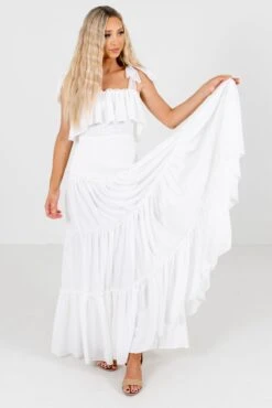 Feel The Romance White Maxi Dress -Outlet Bella Ella Boutique Store Feel the Romance White Dress Full Front2 5000x