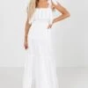 Feel The Romance White Maxi Dress -Outlet Bella Ella Boutique Store Feel the Romance White Dress Full Front 5000x