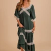 Find Me In The Evergreens Lace Maxi Dress