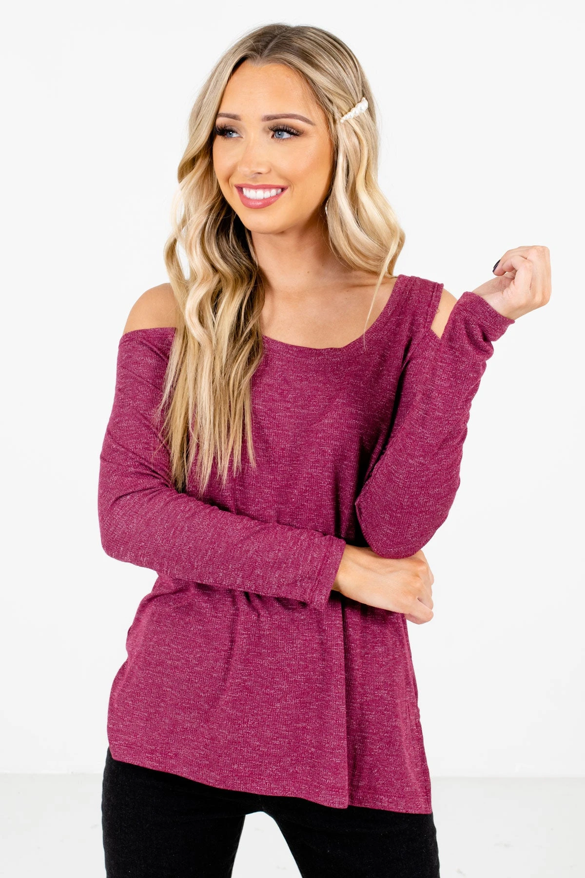 Fine By Me Berry Purple Cold Shoulder Top 10 Fine By Me Berry Purple Cold Shoulder Top - Image 8