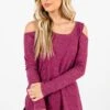 Fine By Me Berry Purple Cold Shoulder Top