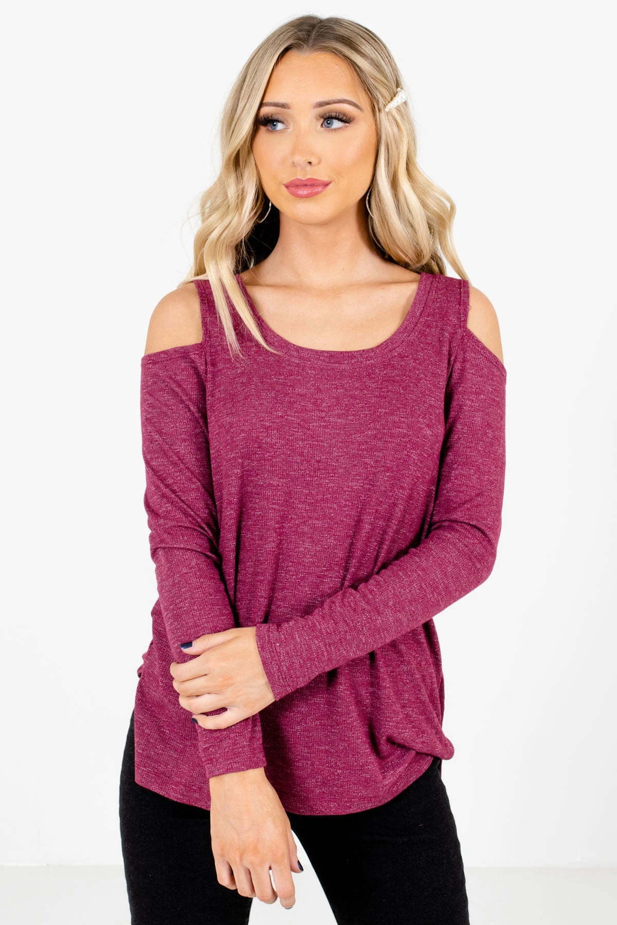 Fine By Me Berry Purple Cold Shoulder Top 8 Fine By Me Berry Purple Cold Shoulder Top - Image 6