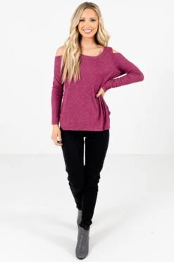 Fine By Me Berry Purple Cold Shoulder Top 13 Fine By Me Berry Purple Cold Shoulder Top -Outlet Bella Ella Boutique Store Fine By Me Purple Top Full Front2 5000x