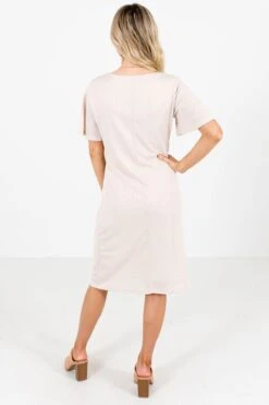 Finishing Touch Knee-Length Dress -Outlet Bella Ella Boutique Store Finishing Touch Beige Dress Back 5000x