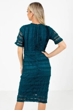 Fit For A Queen Knee-Length Dress -Outlet Bella Ella Boutique Store Fit For Queen Teal Dress Back 5000x