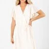 Forward Thinking Textured Mini Dress -Outlet Bella Ella Boutique Store Forward Thinking Cream Dress Front 5000x