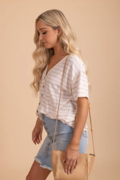 Fun Loving Striped Top -Outlet Bella Ella Boutique Store FunLovingStripedTop PinkSide 5000x