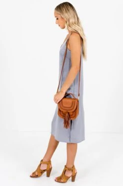 Girls Night Gray Satin Knee-Length Dress -Outlet Bella Ella Boutique Store Girls Night Gray Dress Side 5000x