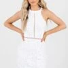Glamorous Life White Mini Dress -Outlet Bella Ella Boutique Store GlamorousLifeWhiteDressFront2 5000x