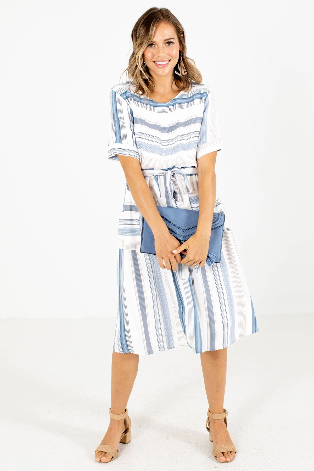 Going Nautical Blue Striped Knee-Length Dress 7 Going Nautical Blue Striped Knee-Length Dress - Image 5