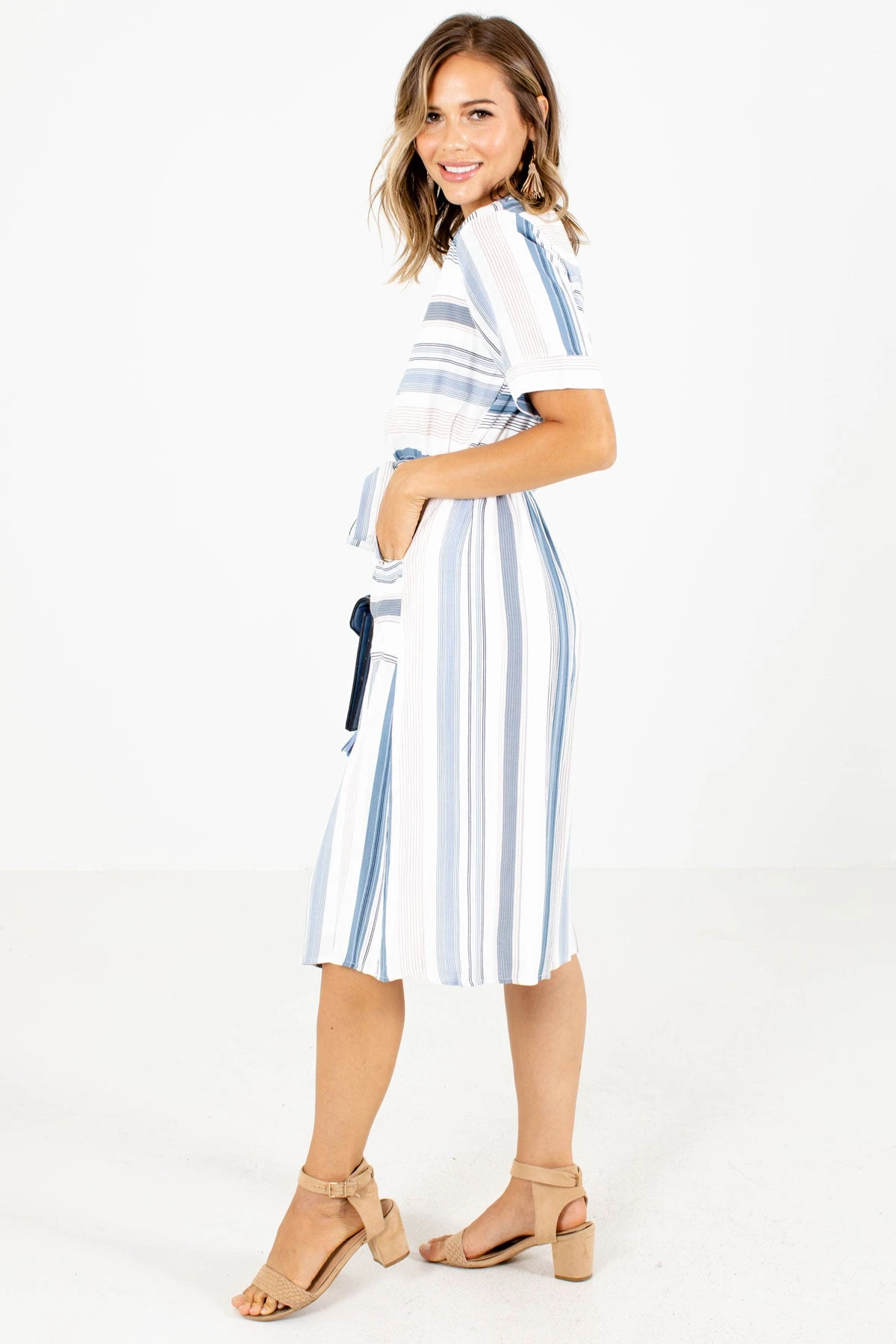 Going Nautical Blue Striped Knee-Length Dress 8 Going Nautical Blue Striped Knee-Length Dress - Image 6