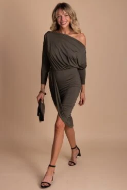 Going Out Tonight Bodycon Dress -Outlet Bella Ella Boutique Store GoingOutTonight Bodycon Midi Dress olive 5000x