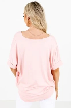 Going Steady Short Sleeve Blouse 40 Going Steady Short Sleeve Blouse -Outlet Bella Ella Boutique Store GoingSteadyBlouseBlushBack 5000x