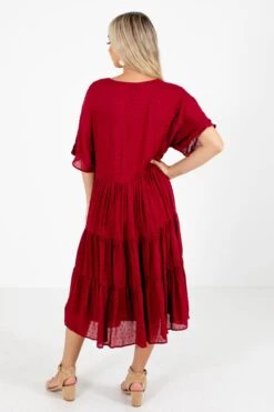 Gorgeous Girl Midi Dress 11 Gorgeous Girl Midi Dress -Outlet Bella Ella Boutique Store Gorgeous Girl Burgundy Dress Back 5000x