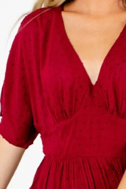 Gorgeous Girl Midi Dress 12 Gorgeous Girl Midi Dress -Outlet Bella Ella Boutique Store Gorgeous Girl Burgundy Dress Detail 5000x