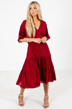Gorgeous Girl Midi Dress 13 Gorgeous Girl Midi Dress -Outlet Bella Ella Boutique Store Gorgeous Girl Red Dress Front2 5000x