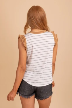 Happy Life Striped Top -Outlet Bella Ella Boutique Store HappyLifeStripedTop Back 5000x