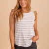 Happy Life Striped Top 1 Happy Life Striped Top -Outlet Bella Ella Boutique Store HappyLifeStripedTop Front 5000x
