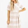 Have We Met Cream Knee-Length Dress -Outlet Bella Ella Boutique Store Have We Met Cream Dress Front 5000x