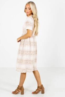 Have We Met Cream Knee-Length Dress 13 Have We Met Cream Knee-Length Dress -Outlet Bella Ella Boutique Store Have We Met Cream Dress Side 5000x