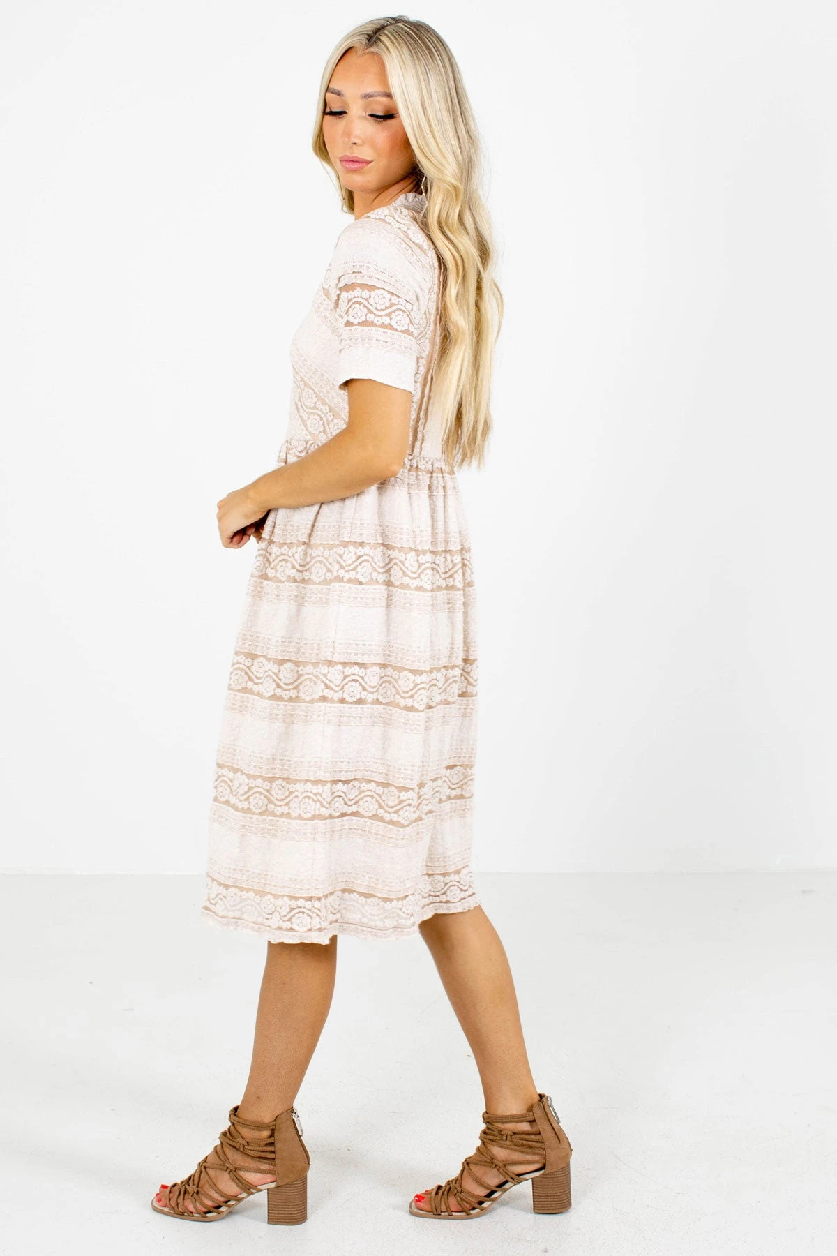 Have We Met Cream Knee-Length Dress 8 Have We Met Cream Knee-Length Dress - Image 6