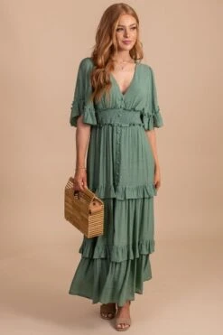 Hello Lover Tiered Maxi Dress -Outlet Bella Ella Boutique Store HelloLoverTieredMaxiDressfront2 5000x