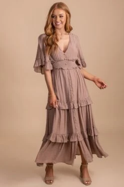 Hello Lover Tiered Maxi Dress -Outlet Bella Ella Boutique Store HelloLoverTieredMaxiDressfront4 5000x