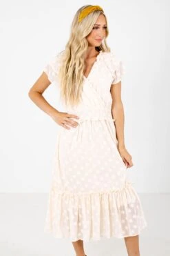Here's To You Cream Midi Dress
