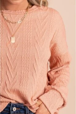 Just For You Textured Pullover Sweater 38 Just For You Textured Pullover Sweater -Outlet Bella Ella Boutique Store JustForYouTexturedPulloverSweaterblushcloseup 5000x