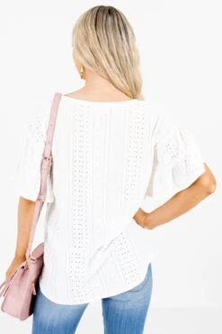 Just You & I Eyelet Top 23 Just You & I Eyelet Top -Outlet Bella Ella Boutique Store JustYou IWhiteBlouseBack 5000x