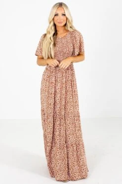 Leave Them Speechless Rust Floral Maxi Dress