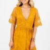 Light My Fire Mustard Lace Mini Dress 1 Light My Fire Mustard Lace Mini Dress -Outlet Bella Ella Boutique Store Light My Fire Mustard Dress Front 5000x